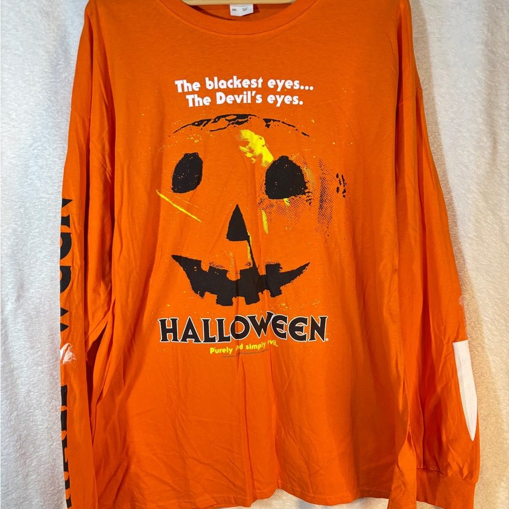 Vibrant Orange Halloween Long Sleeve - 2XL